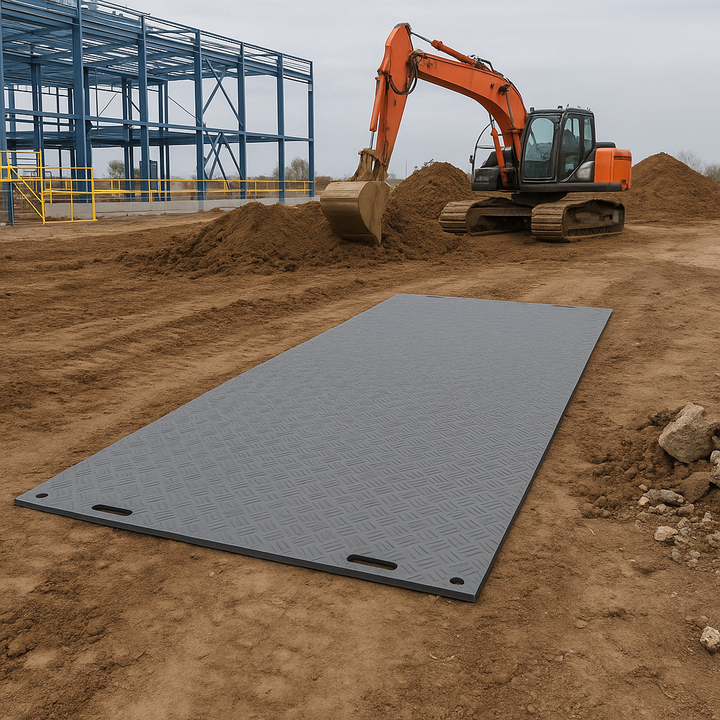 Dim Gray High-Strength DeckTuff™ Access Mat Non-Slip, 20 Tonne Capacity Ideal for Groundworks & Utilities