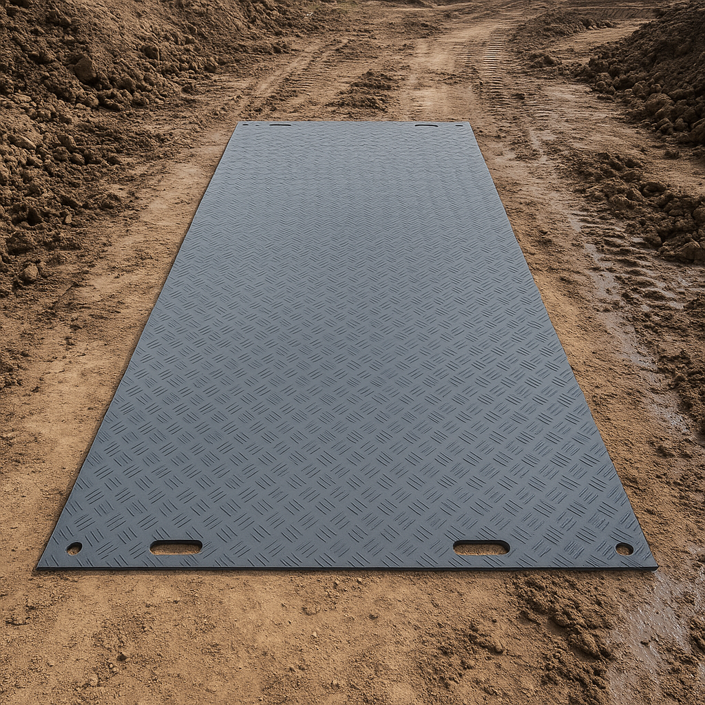 Dim Gray High-Strength DeckTuff™ Access Mat Non-Slip, 20 Tonne Capacity Ideal for Groundworks & Utilities