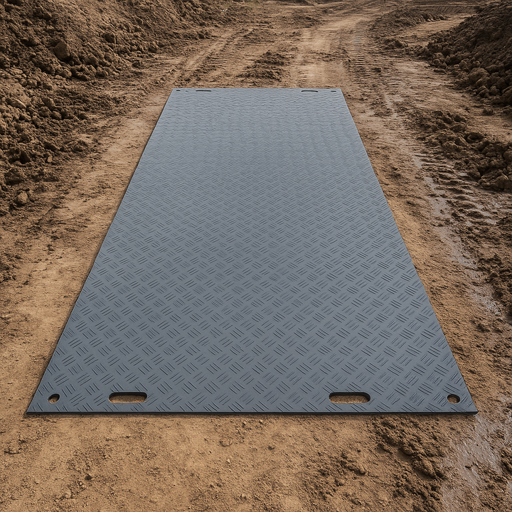 Dim Gray High-Strength DeckTuff™ Access Mat Non-Slip, 20 Tonne Capacity Ideal for Groundworks & Utilities