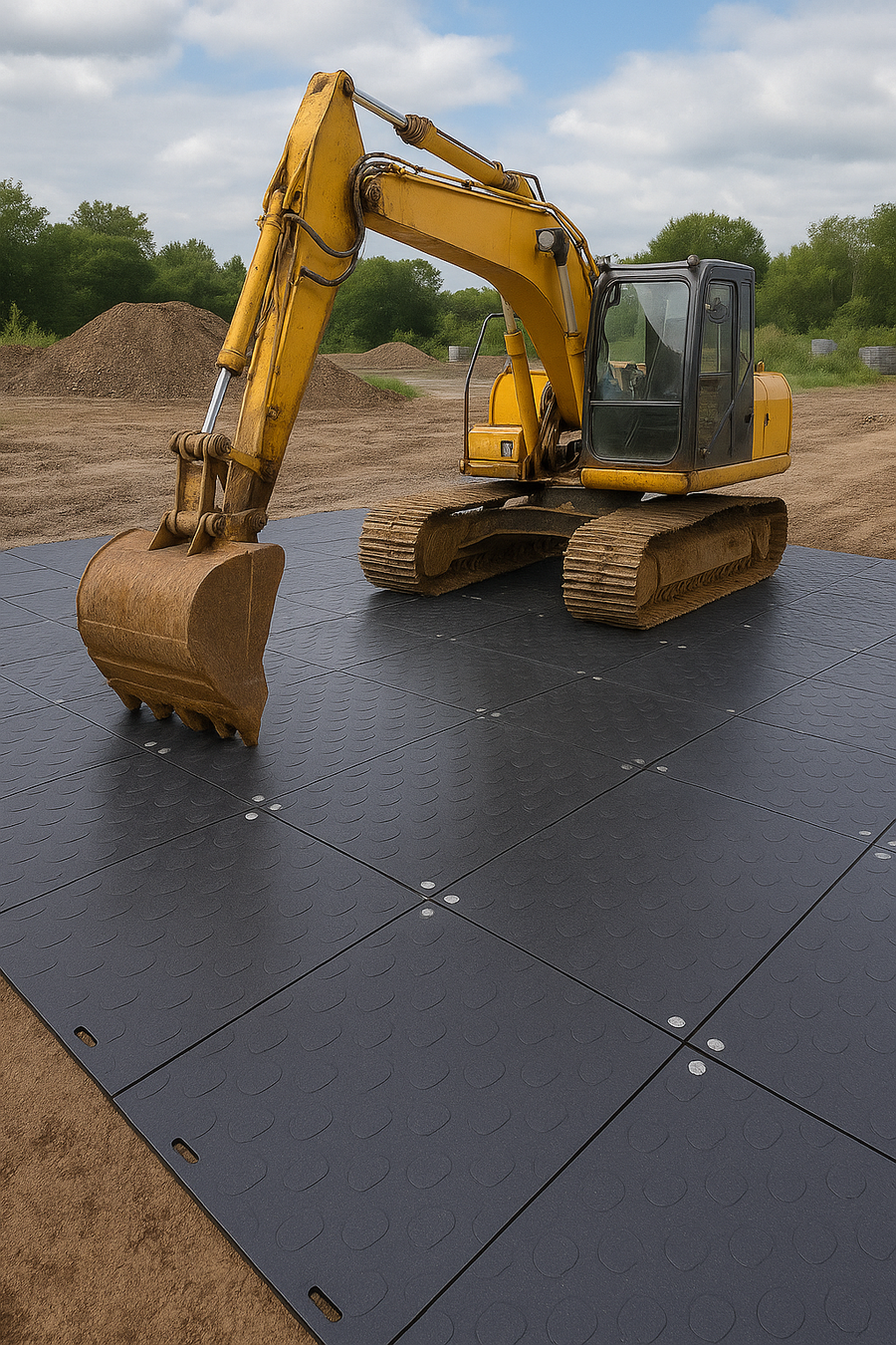 Dark Slate Gray GroundLock® HDPE Ground Protection Mats – Heavy-Duty Temporary Road & Trackway Panels for Construction, HGV & Plant Access (2400×1200×15mm, 44kg)